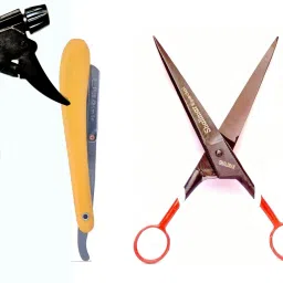 Salon Barber Accessories 1 Spray Bottle, 1 Scissor, 1 Razor, 1 Comb Scissors-71