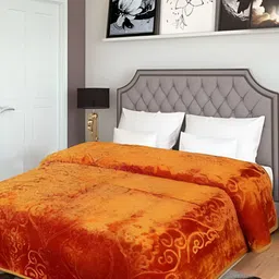 RF RELAXFEEL Gold-Toned Ethnic Motifs Heavy Winter 400 GSM Single Bed Blanket-picture-30