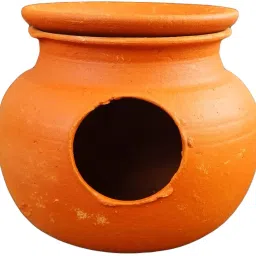 Clay Pot Mud matki nest with lid for breeding Bird House-image-2