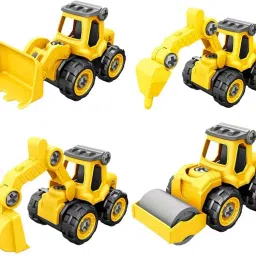 Pull & Push Construction Vehicles Set, 4 Pack Toys Construction Trucks toy-image-46