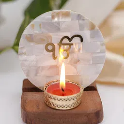 HOMEARTE Off White Wood Candle Holder-image-106