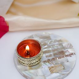 HOMEARTE Off White Stoneware Tea Light Candle Holder-image-70