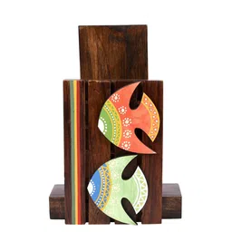 AAKRITI ART CREATIONS Brown Tribal Art Wooden Towel Holder-image-57