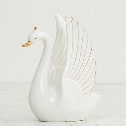 Home Centre White Solid Langford Swan Ceramic Candle Holder-picture-24