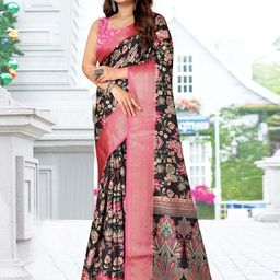 J 6 DESIGNER Women Floral Printed Woven Design Saree-46