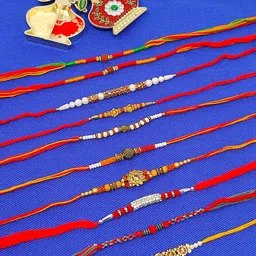 CRAYTON Men Set Of 10 Rakhi With Roli Chaval Holder-18