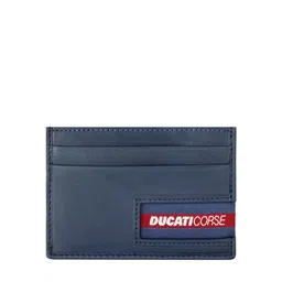 DUCATI CORSE Men Blue & Red Leather Card Holder-image-93