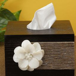 COCKTAIL Brown Solid Wooden Tissue Box Holder-13