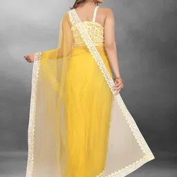 BARKIYA CREATION Embroidered Net Saree image 3