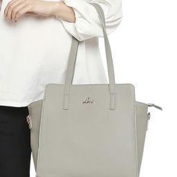 Lavie Nanjing Grey Textured Swagger Shoulder Bag-5