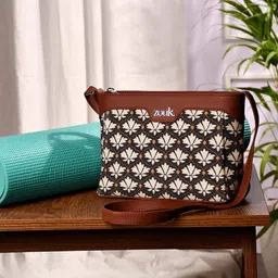 ZOUK Bidri Kaiser Harmony Floral Printed Structured Sling Bag-18