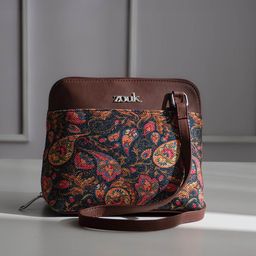 ZOUK Paisley Printed Structured Sling Bag-image-4