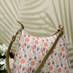 DressBerry Beige Floral Printed Structured Shoulder Bag-41