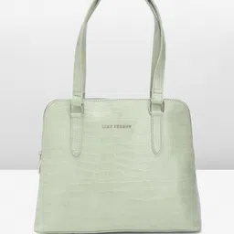 Lino Perros Croc Textured Structured Shoulder Bag-97