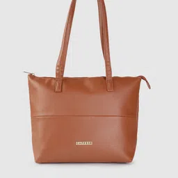 Caprese Brown Saffiano Textured Structured Shoulder Bag-image-24