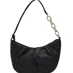 Accessorize London Women Faux Leather Stella Pleated Chain Shoulder-53