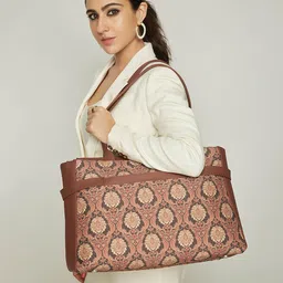 ZOUK Women Ethnic Motifs Printed Jute Shoulder Bag-4