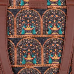 ZOUK Women Brown Ethnic Motifs Printed Structured Tote Bag image 3