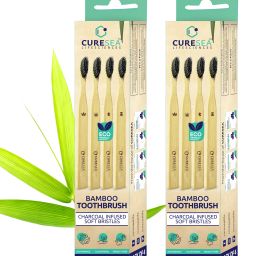 100% Biodegradable Eco-Friendly Bamboo Toothbrush | Charcoal Infused Bristles, Extra Soft Toothbrush-image-21