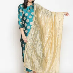 Dupatta Bazaar Gold-Toned Embroidered Dupatta with Gotta Patti-2
