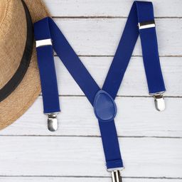 Arendelle Boys Blue Solid Adjustable Y-Back Suspenders-5