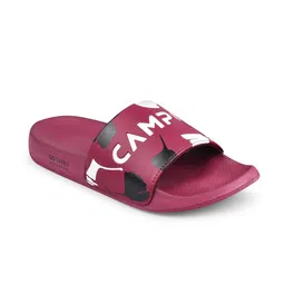 Campus Men Maroon & White Printed Sliders-image-100