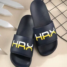 HRX by Hrithik Roshan Men Navy Blue & White Printed Sliders-picture-11