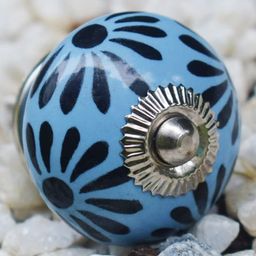 The Decor Mart Set Of 4 Blue & Black Ceremic Decorative Knobs-19