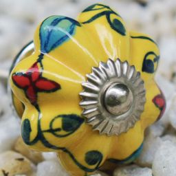 The Decor Mart Set Of 4 Yellow Ceramic Decorative Knobs-41