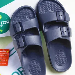 DOCTOR EXTRA SOFT Men Classic Cushion Lightweight Rubber Sliders With Buckle Detail-34