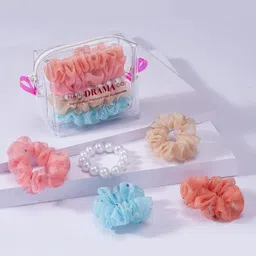 HAIR DRAMA COMPANY Women Set of 5 Beaded Ponytail Holders-30
