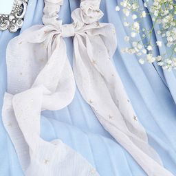 JOKER & WITCH Women White & Gold-Toned  Scarf Detail Ponytail Holders-55