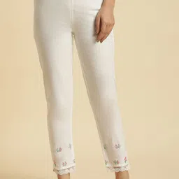 W Women Slim Fit Easy Wash Trousers-picture-14
