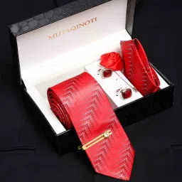 MUTAQINOTI Silk Cufflink & Tie Pin Set-image-31