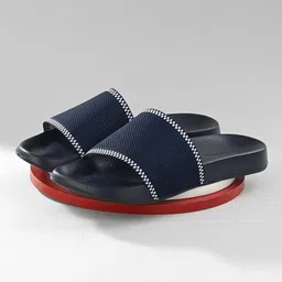 Mast & Harbour Men Self Design Fabric Comfort -Fit Sliders-picture-13