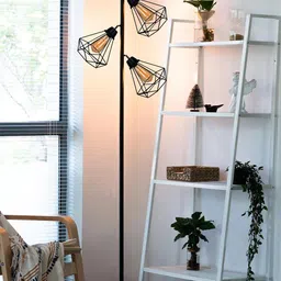 Homesake Black Metal Standing Floor Lamp with 3 Shades-picture-14