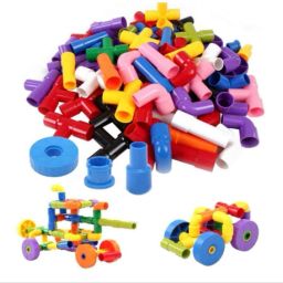 50 Piece ( Pipe Puzzle Building Block ) Pipe Puzzle Shape Building Block Game-image-4