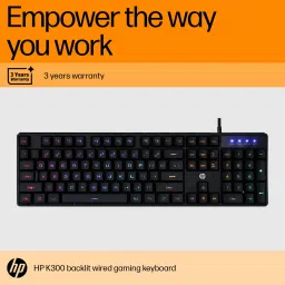 HP K300 Wired USB Standard Gaming Keyboard Compatible with Desktop, Laptop, Mac Easy to Use,Plug and Play,Quick, Comfy Durable body image 4