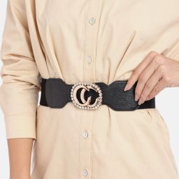 Women Party Black Synthetic Belt-image-56