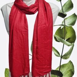 Solid Rayon Women Red Fancy Scarf, Stole, Scarf-image-1