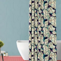 ArtzFolio Black and Beige Printed Waterproof Shower Curtain-76