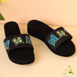 Pairs4U Embellished Ethnic Platform Mules-image-13