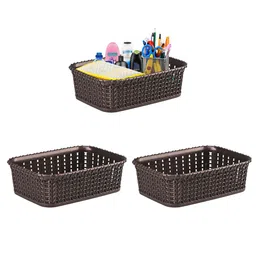 Kuber Industries Brown Set of 3 Regular Multi-Utility Organisers-1
