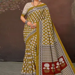 all about you Ethnic Motifs Block Print Saree-image-60