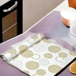 REVEXO Grey & White Printed Water-Resistant Shelf Liner-27