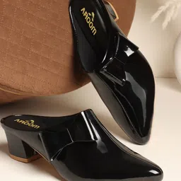AROOM Embellished Block Mules with Bows-8