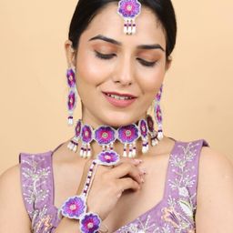 Tipsy closet Women Pink Jewellery Set-image-8