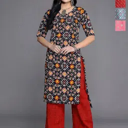 Anouk Rustic Pack of 4 Women Ethnic Motifs Printed Crepe Straight Kurta-image-77