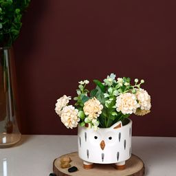 TAYHAA White & Brown Ceramic Moonstone Mist Square Planter-image-67