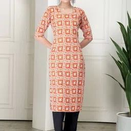 7Threads Selection Of 6 Floral Printed Round Neck Straight Kurta-image-93
